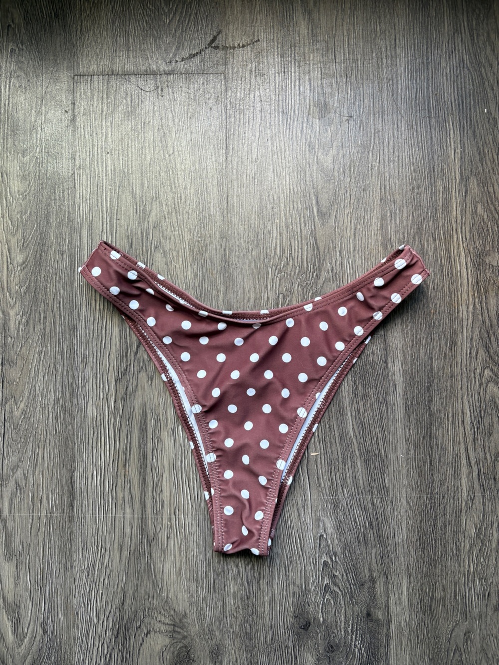 Brown & White Polka Dot Bikini Bottoms | S
